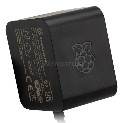 Raspberry Pi 27w USB-C Power Supply, UK Black 
