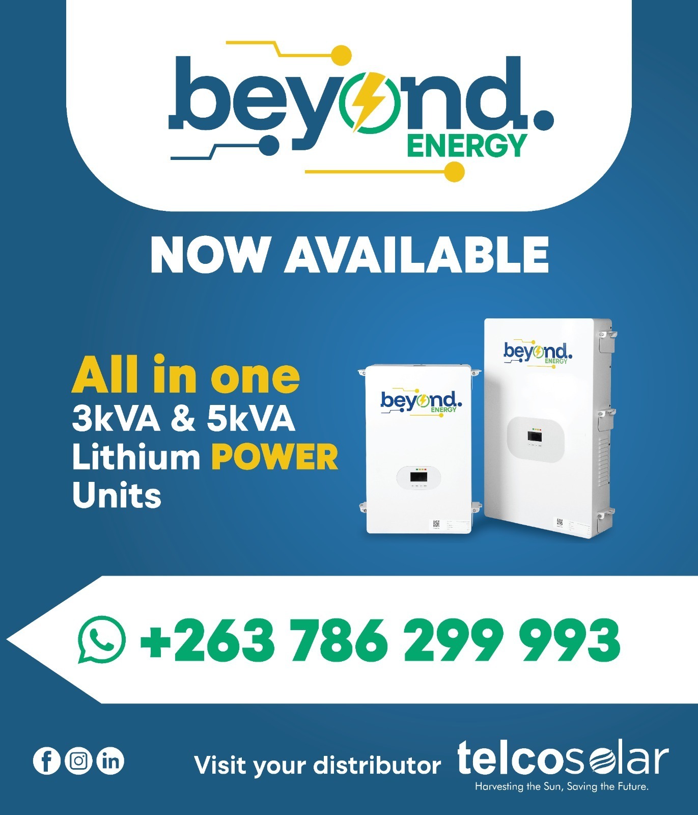 Beyond Energy all-in-one 3kVA and 5kVA lithium power units